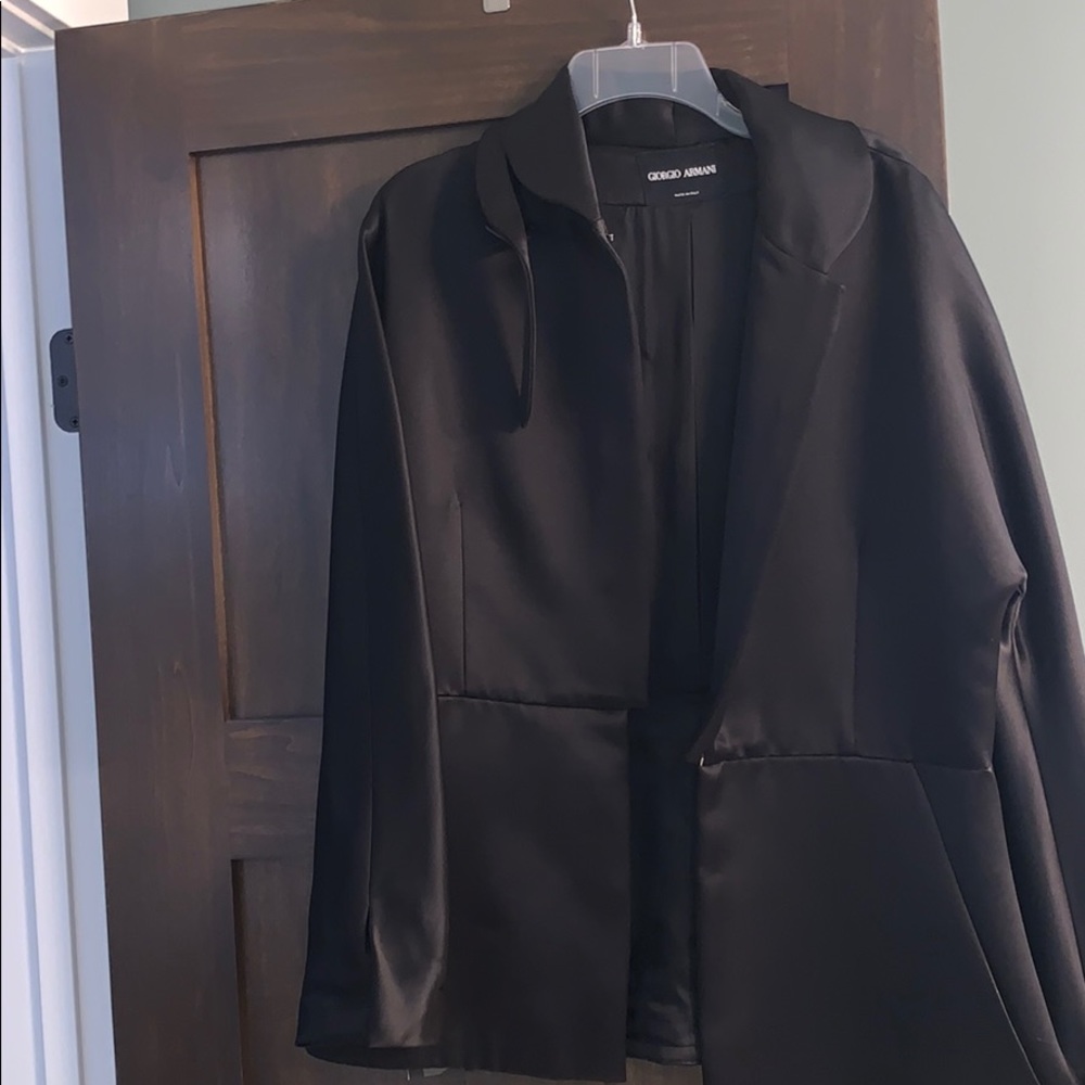 Gorgeous black satin Giorgio Armani jacket.